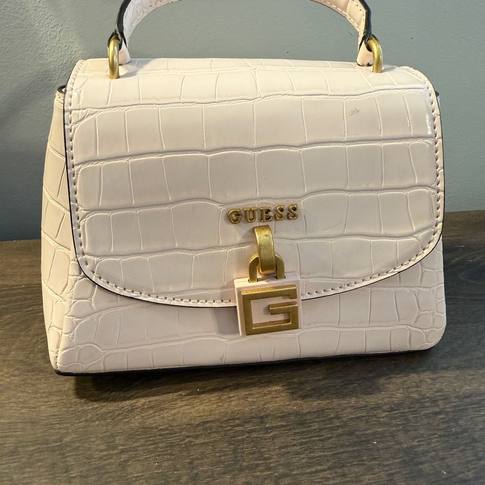 GUESS Pink Croc-Embossed Women's Bag